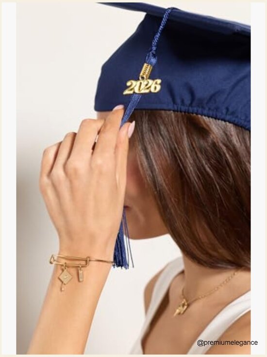 2026 Graduation Gift for Her, Graduation Bangle Bracelet  Graduation 2026 Multi-Charm Expandable Bangle Bracelet